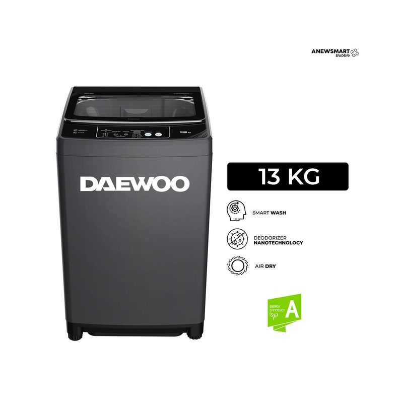 DAEWOO - Lavadora DAEWOO Carga Superior con Smart WASH 13Kg - Negro Claro