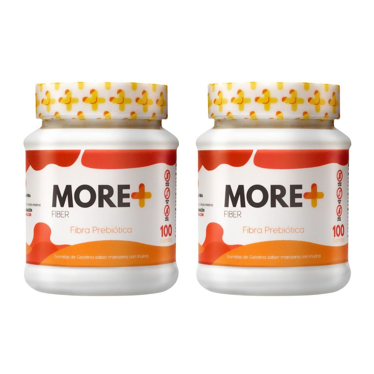 MORE - Fibra Prebiótica Gomitas More Fiber 100Und 250gr Manzana x2