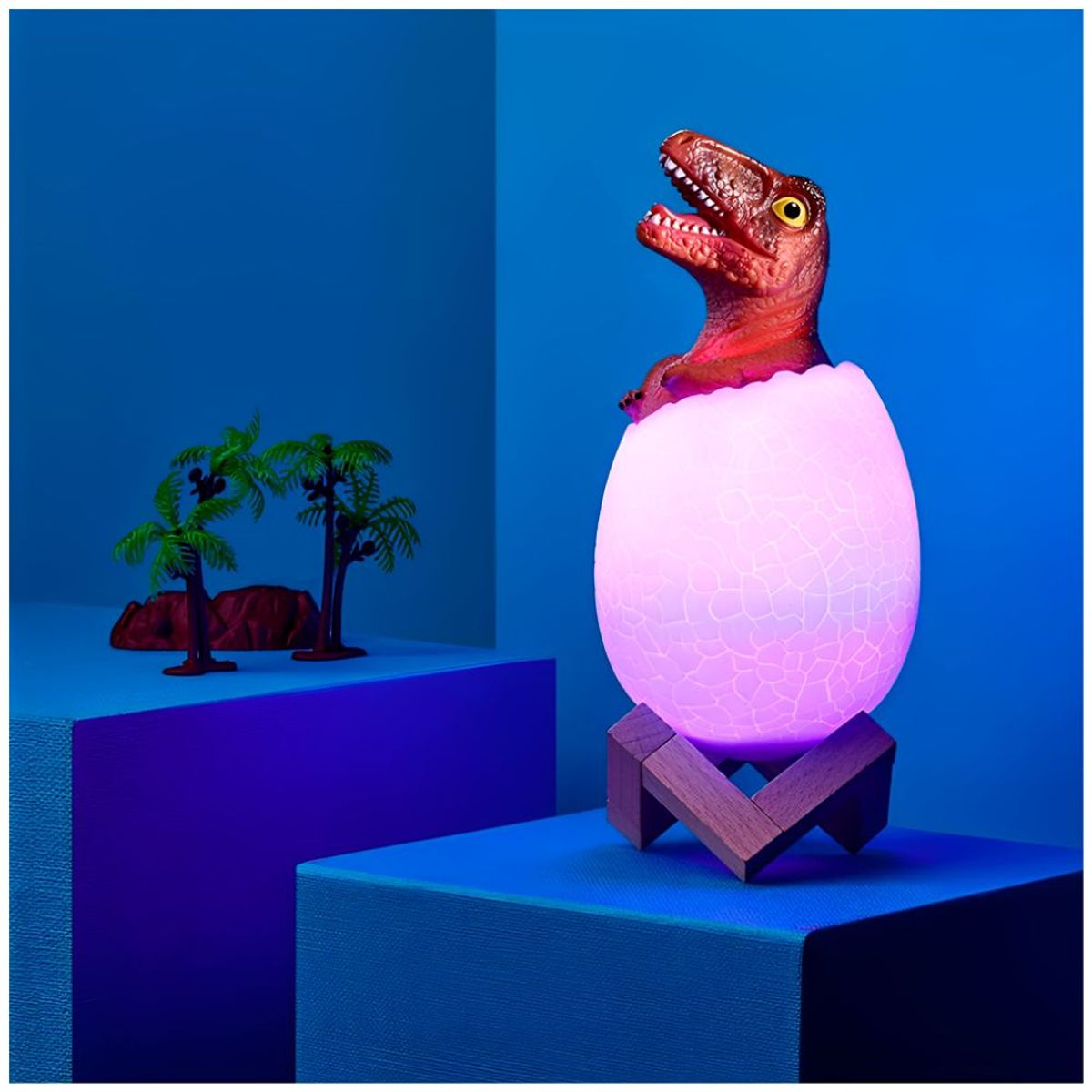 MINARI - Lámpara Táctil Huevo de Dinosaurio Niños LED Multicolor -Velociraptor