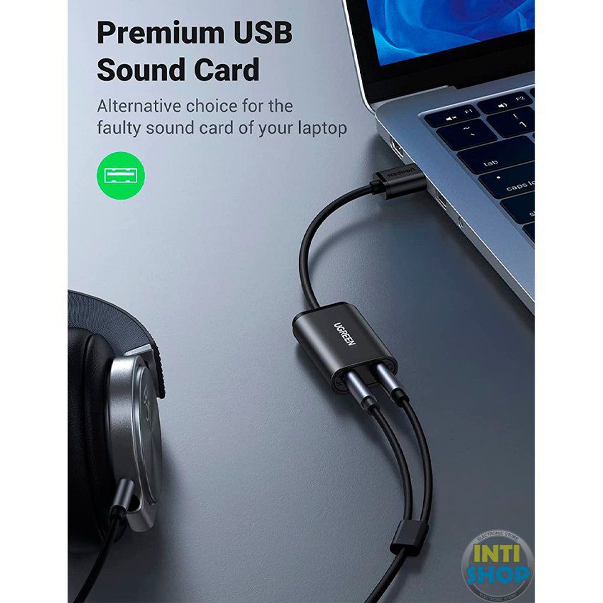 UGREEN - Adaptador de audio externo ugreen usb soporta micrófono