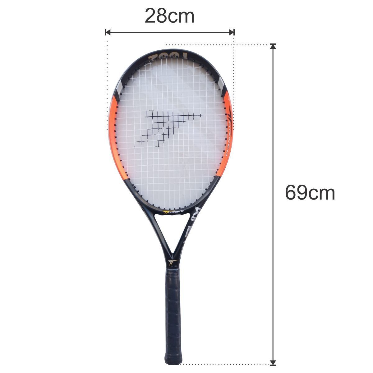 TORNEO - Raqueta de Tenis Profesional para Adulto + Funda Naranja