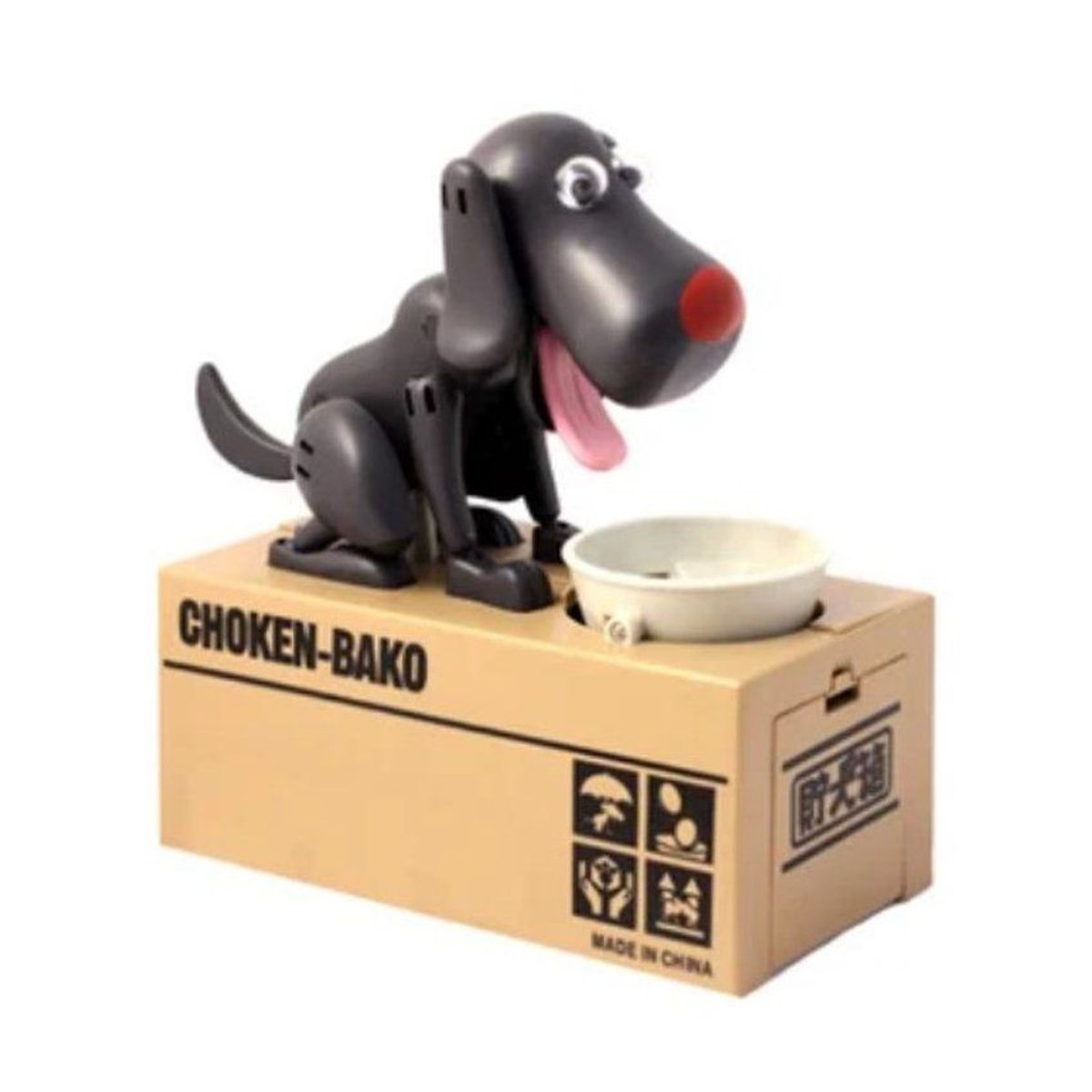 GENERICO - Alcancia de perrito come monedas grande negro