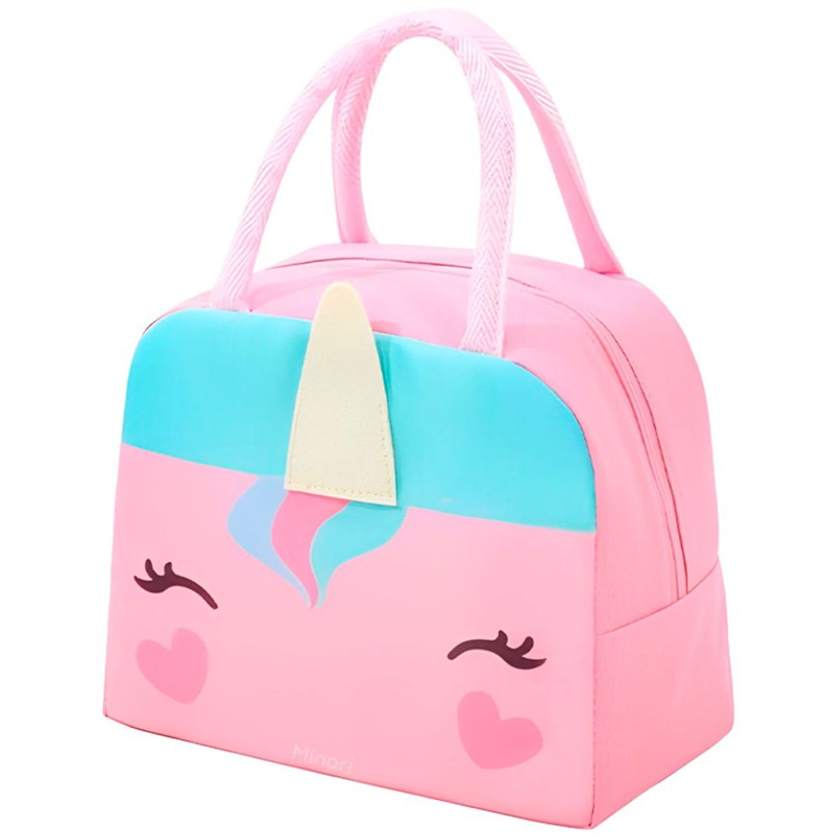 MINARI - Lonchera Térmica Fiambrera Portátil para Niños Unicornio Rosa 52L