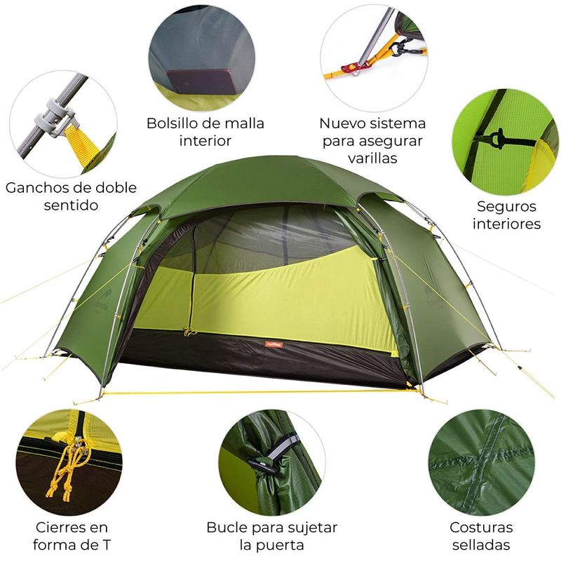NATUREHIKE - Carpa para 2 personas Cloud Peak – Naturehike
