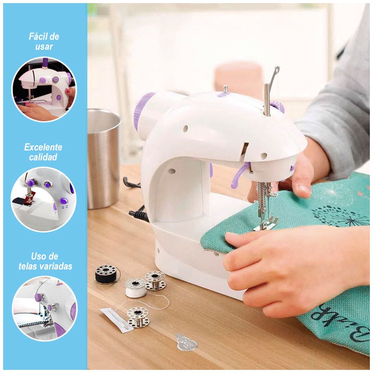 SASARU - Máquina de Coser Portátil SM-202A con Pedal Eléctrico