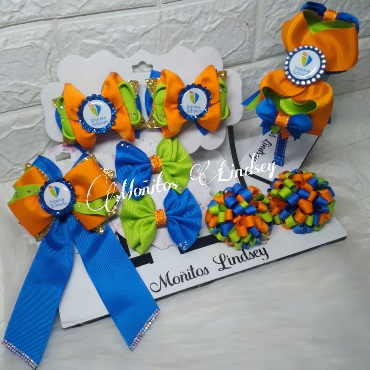 GENERICO - Set Escolar Innova de Moños para Colegio - Multicolor