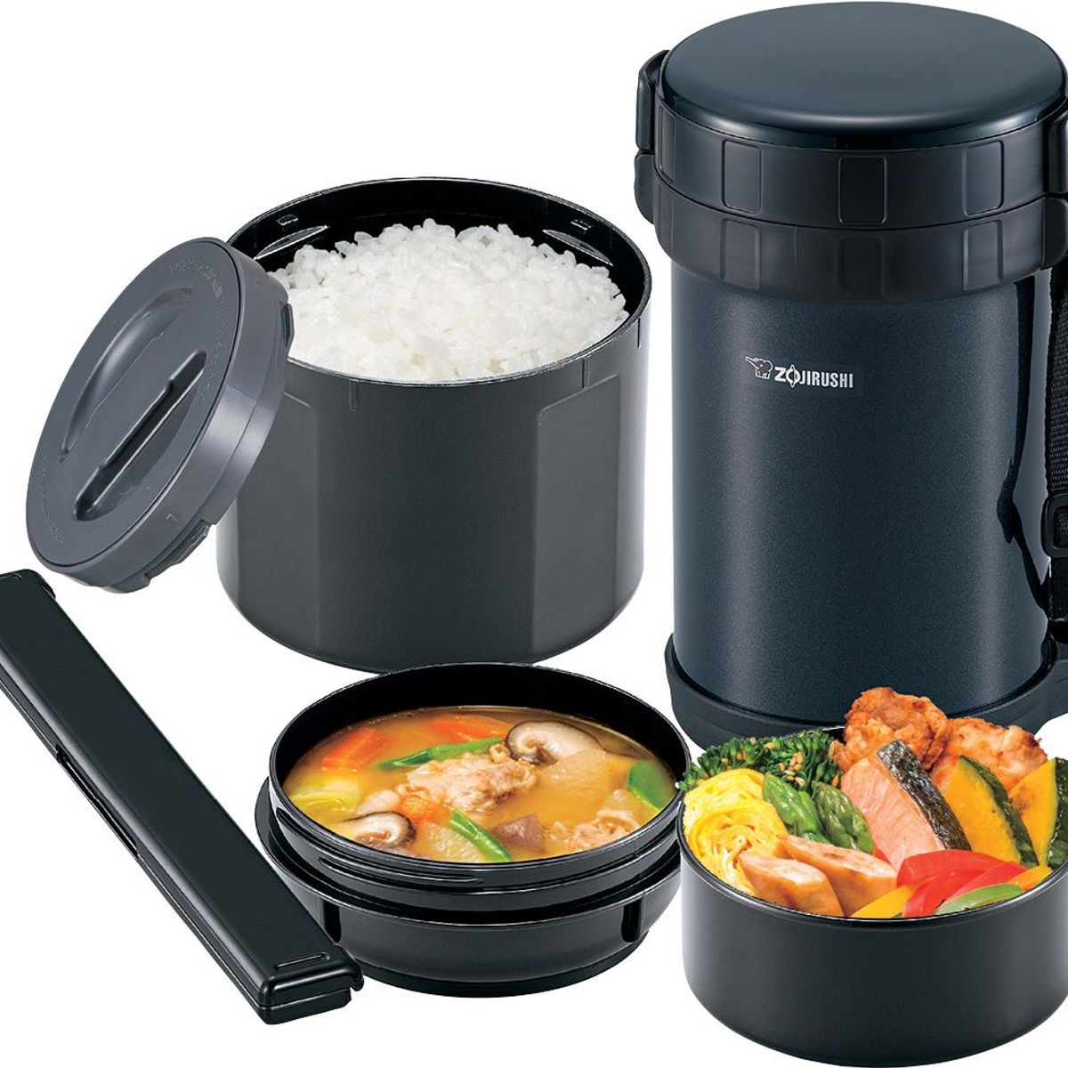 ZOJIRUSHI - Termo lonchera 3 divisiones 1.50lt negro sl-xe20ad 1.5lt zojirushi