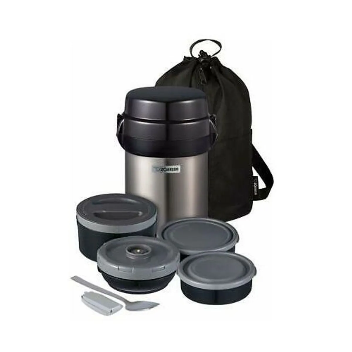 ZOJIRUSHI - Termo lonchera 4 división 1.23lt Acero con bolso sl-jbe14xa zojirushi