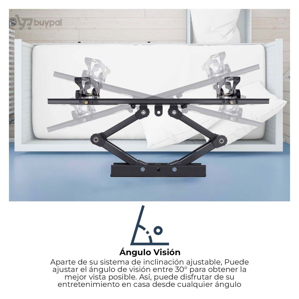 BUYPAL - Rack Movible para TV 40 a 80 Pulgadas Giratorio Ajustable