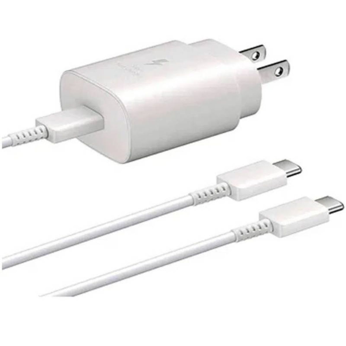 GENERICO - Cargador carga rapida para Galaxy 25w Note 20 S20 s21 A72 Blanco