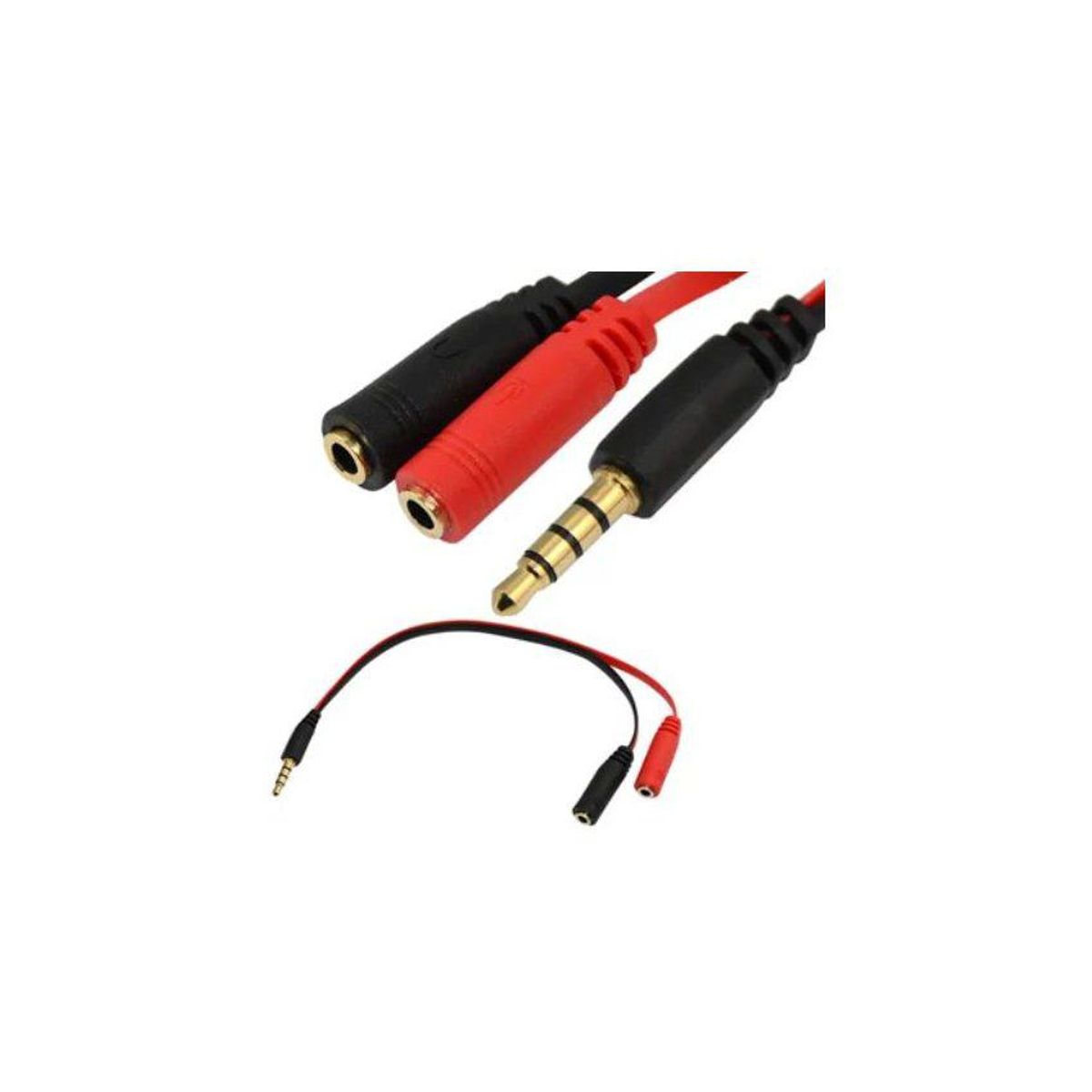GENERICO - Cable adaptador de microfono y audifono externo celular para pc o laptop