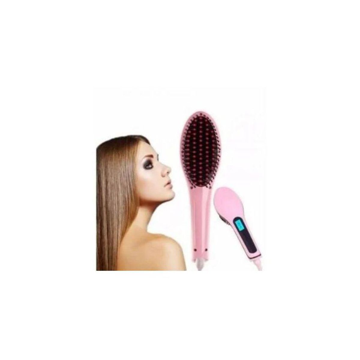 GENERICO - Cepillo eléctrico alisador laceador para cabello peine digital hqt-906