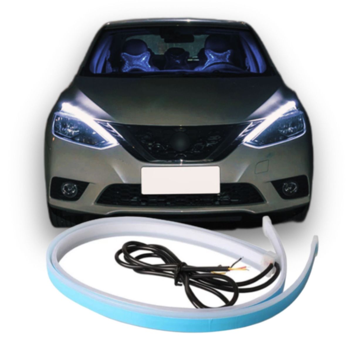 GENERICO - Luces Led Secuencial para Faros flexible - 60 cms Blanco