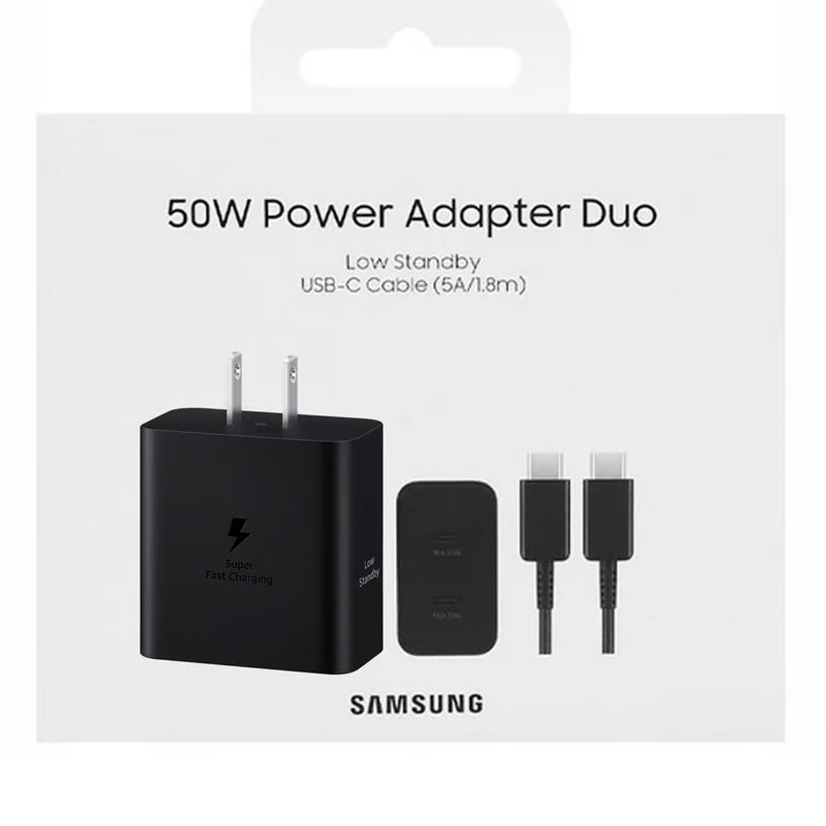 SAMSUNG - Cargador Samsung Usb-C 50W Duo Cable 5A 180CM EP-T5020