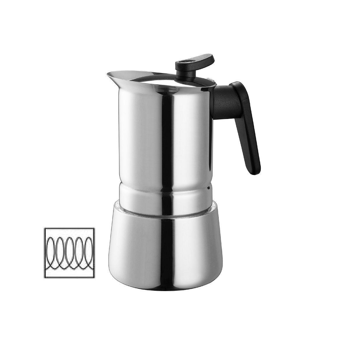 PEDRINI - Cafetera italiana acero inox 4z inducción STEEL MOKA PEDRINI