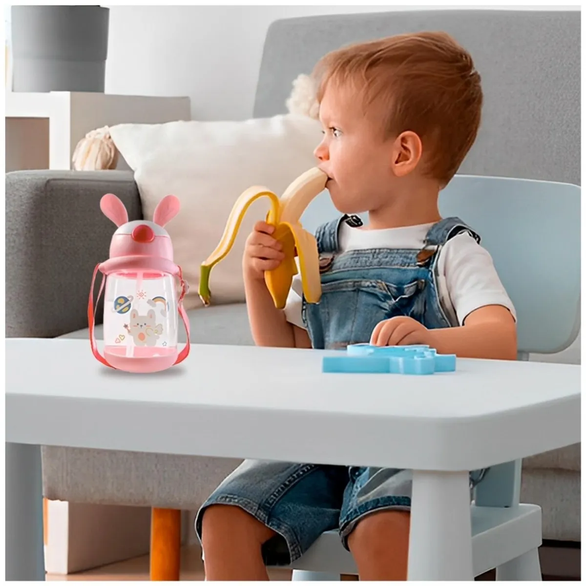 MINARI - Botella Tomatodo Anti Derrame para Niños Rosa 958T.