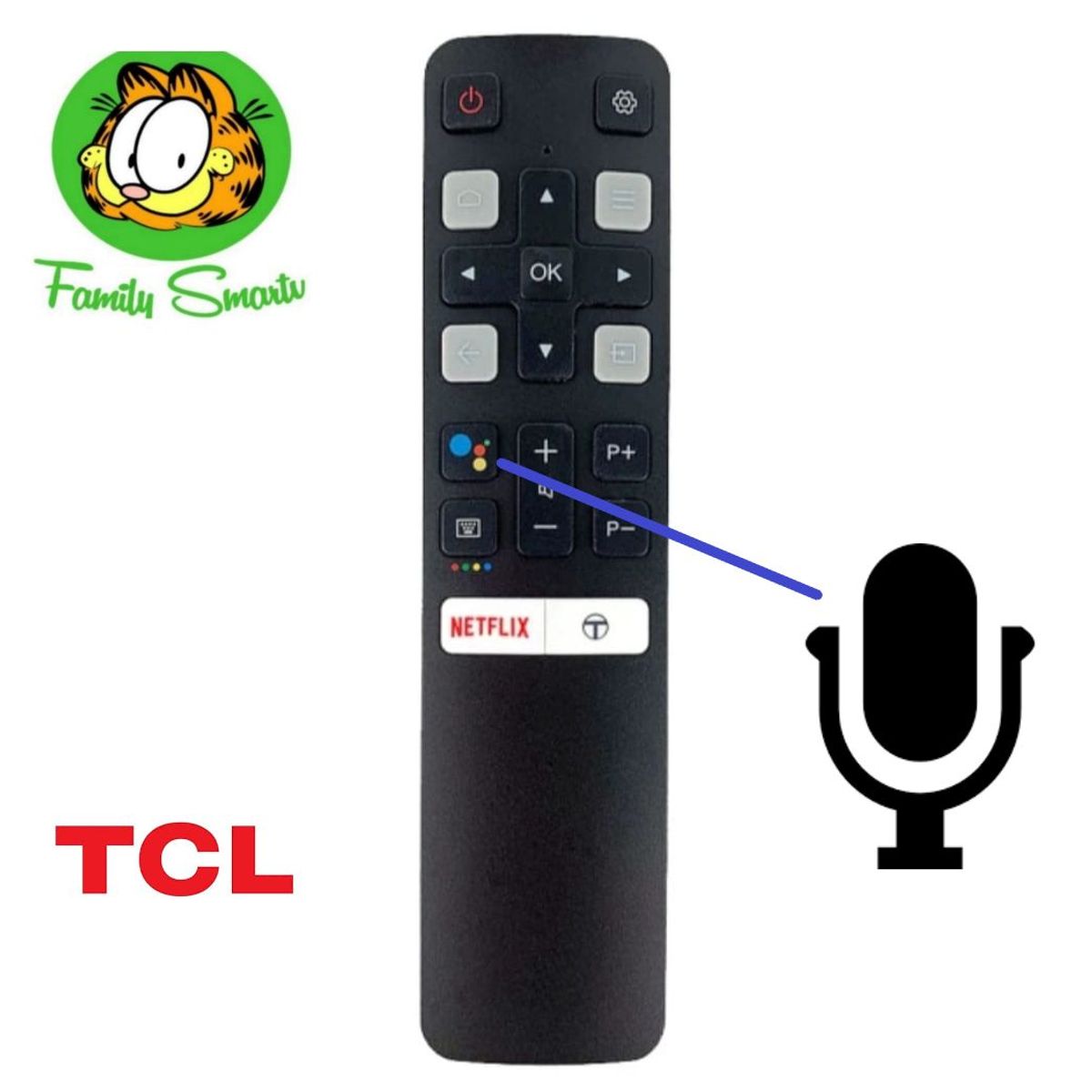 GENERICO - Control Remoto para Tv smart Tcl Con Voz Modelo RC802V