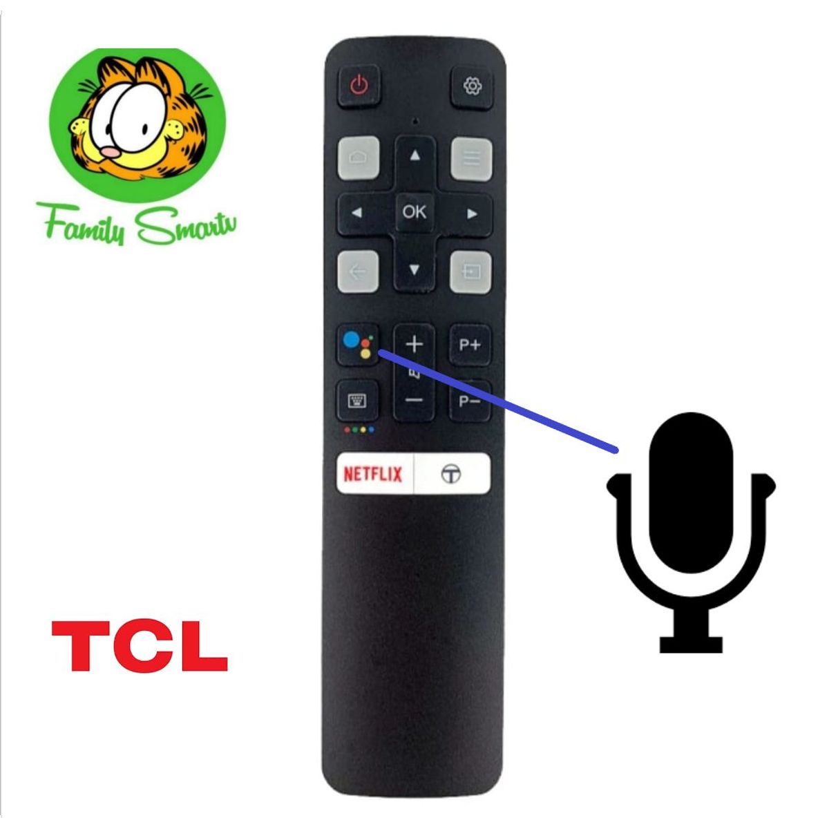 GENERICO - Control Remoto para Tv smart Tcl Con Voz Modelo RC802V