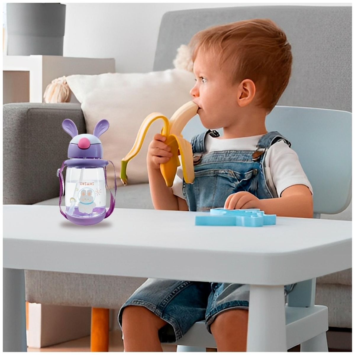 MINARI - Botella Tomatodo Anti Derrame para Niños Lila 958T.