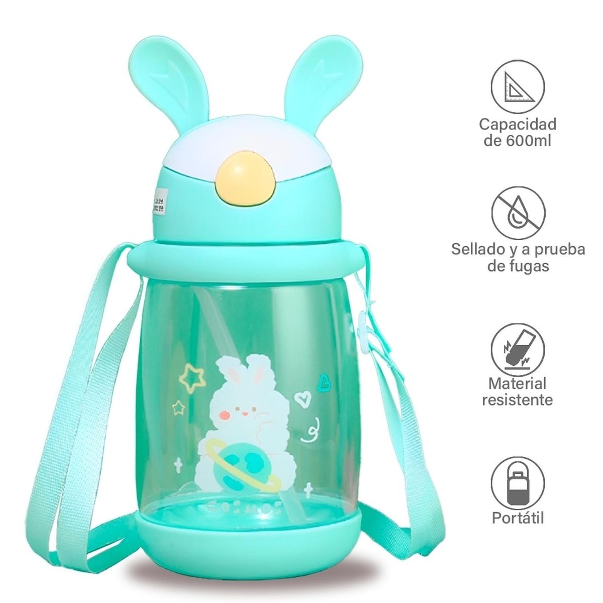 MINARI - Botella Tomatodo Anti Derrame para Niños Verde 958T.