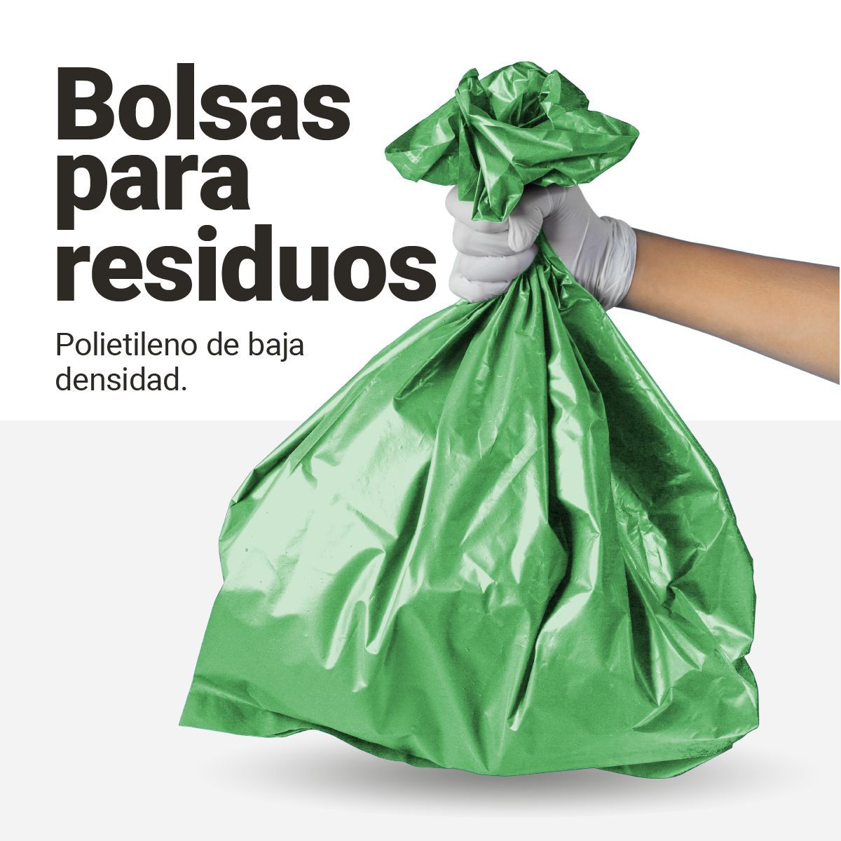 Bolsas verdes para basura 140 L, 2 micras, 100 uds, marca GENERICO - Foto Principal