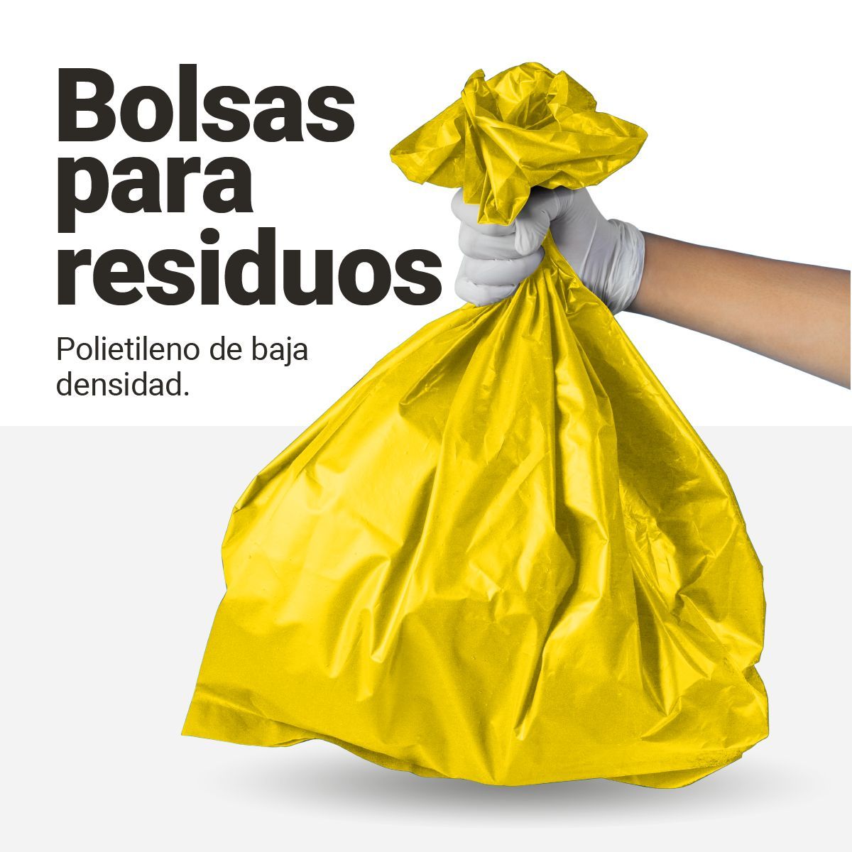 GENERICO - Bolsas amarillas para basura 140 L, 2 micras, 100 uds