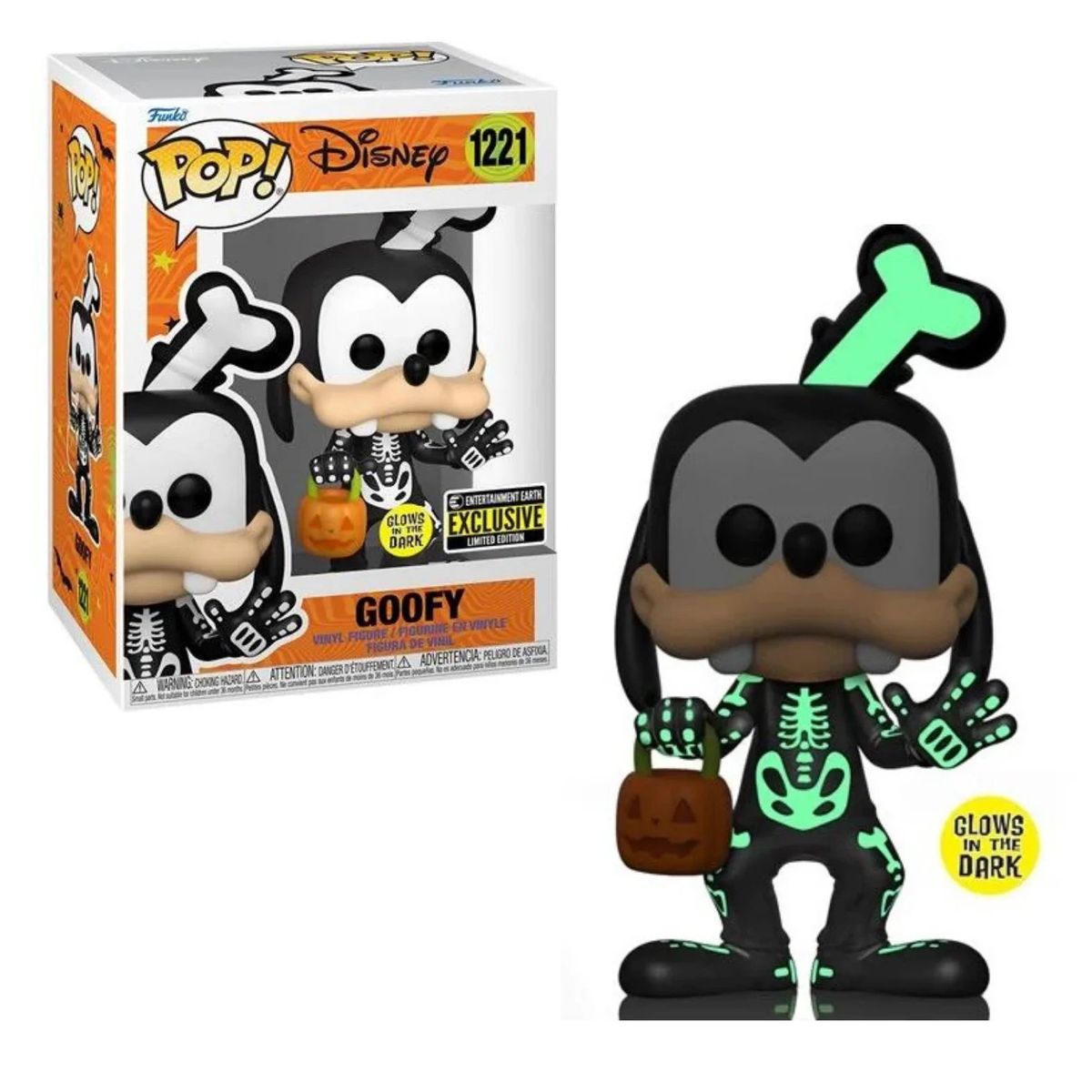 FUNKO - Funko Pop Skeleton Goofy - Disney Exclusivo Glow Halloween