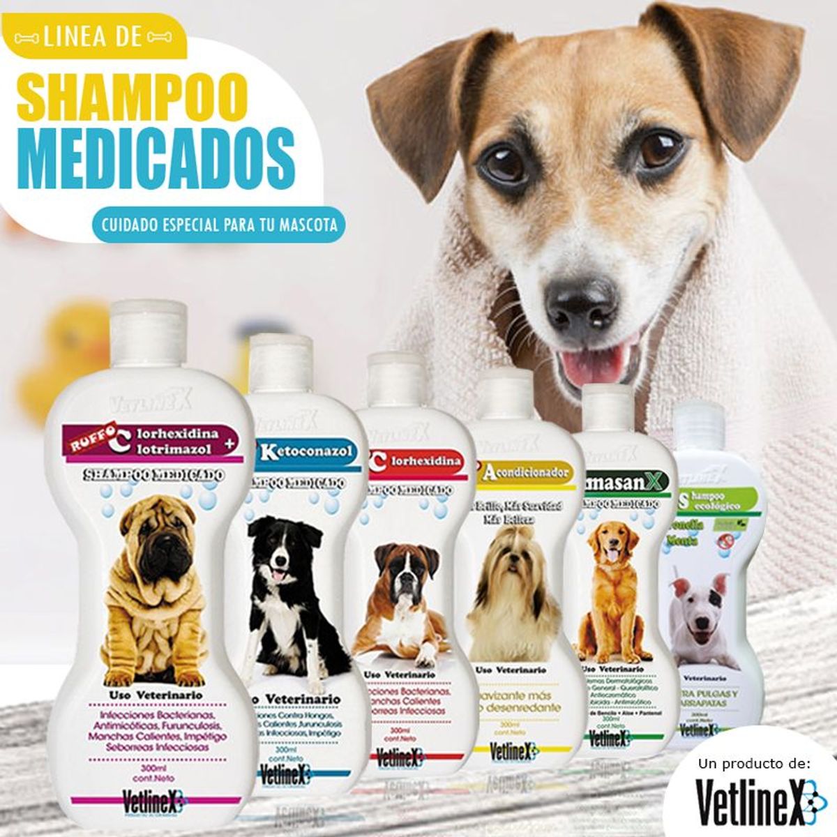 VETLINEX - SHAMPOO ANTIPULGAS VITALDERM VETLINEX