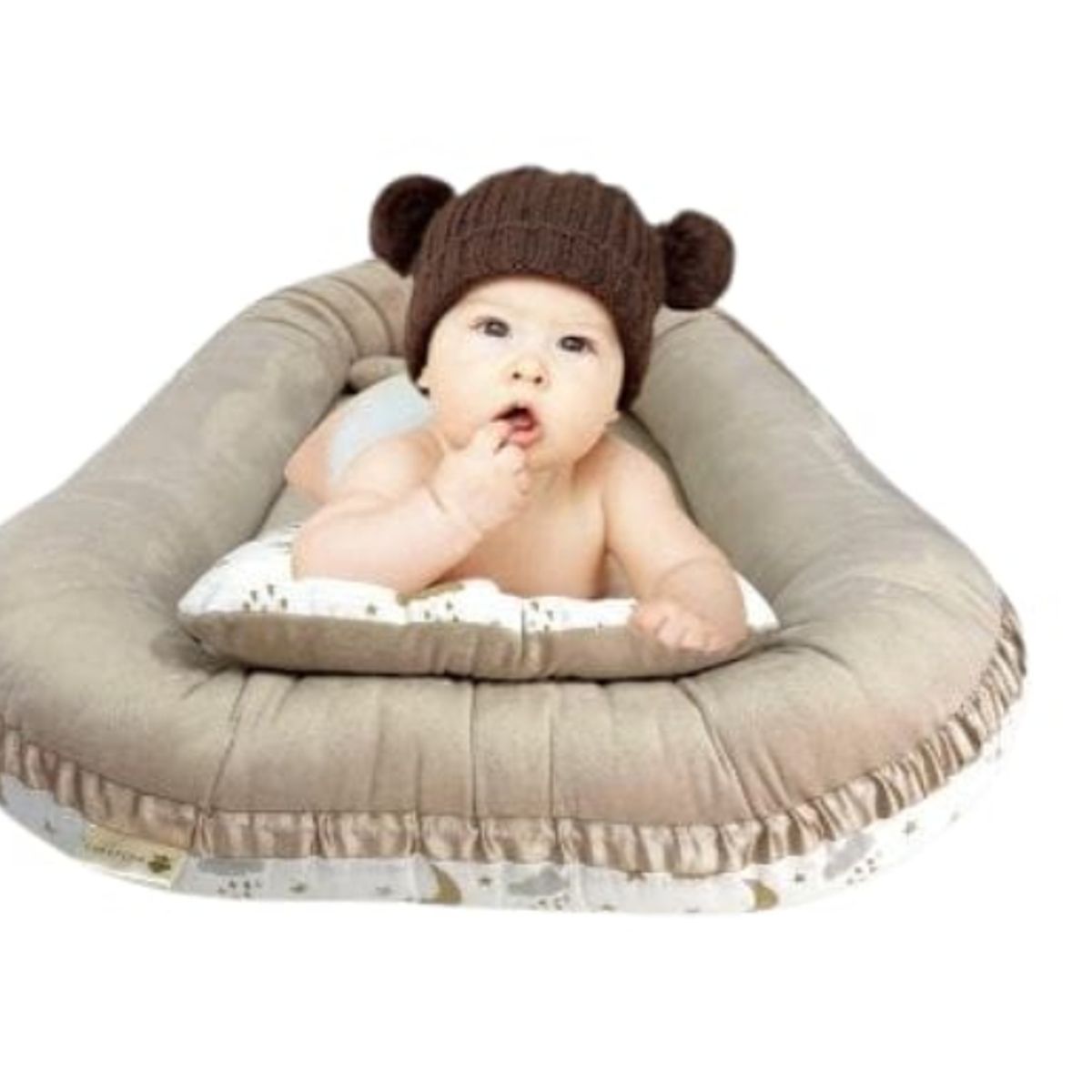 GENERICO - Cuna Colecho Bebe Con Almohada Pima  BEIGE