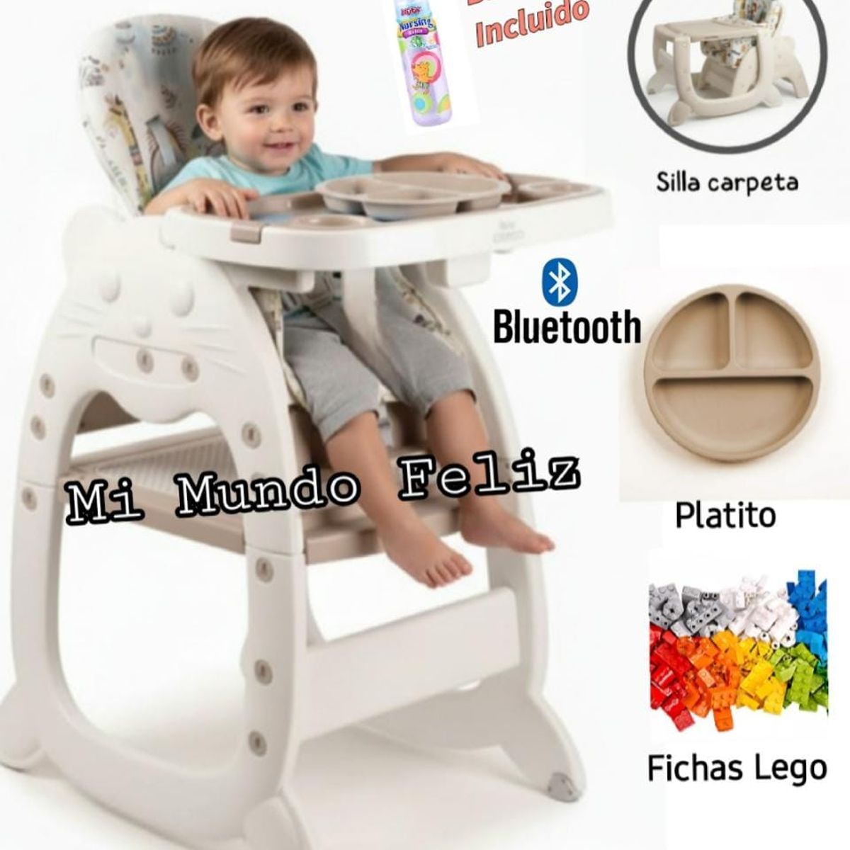 BABY - Silla de Comer 3 en 1 para Bebe Premiun Gr 2026