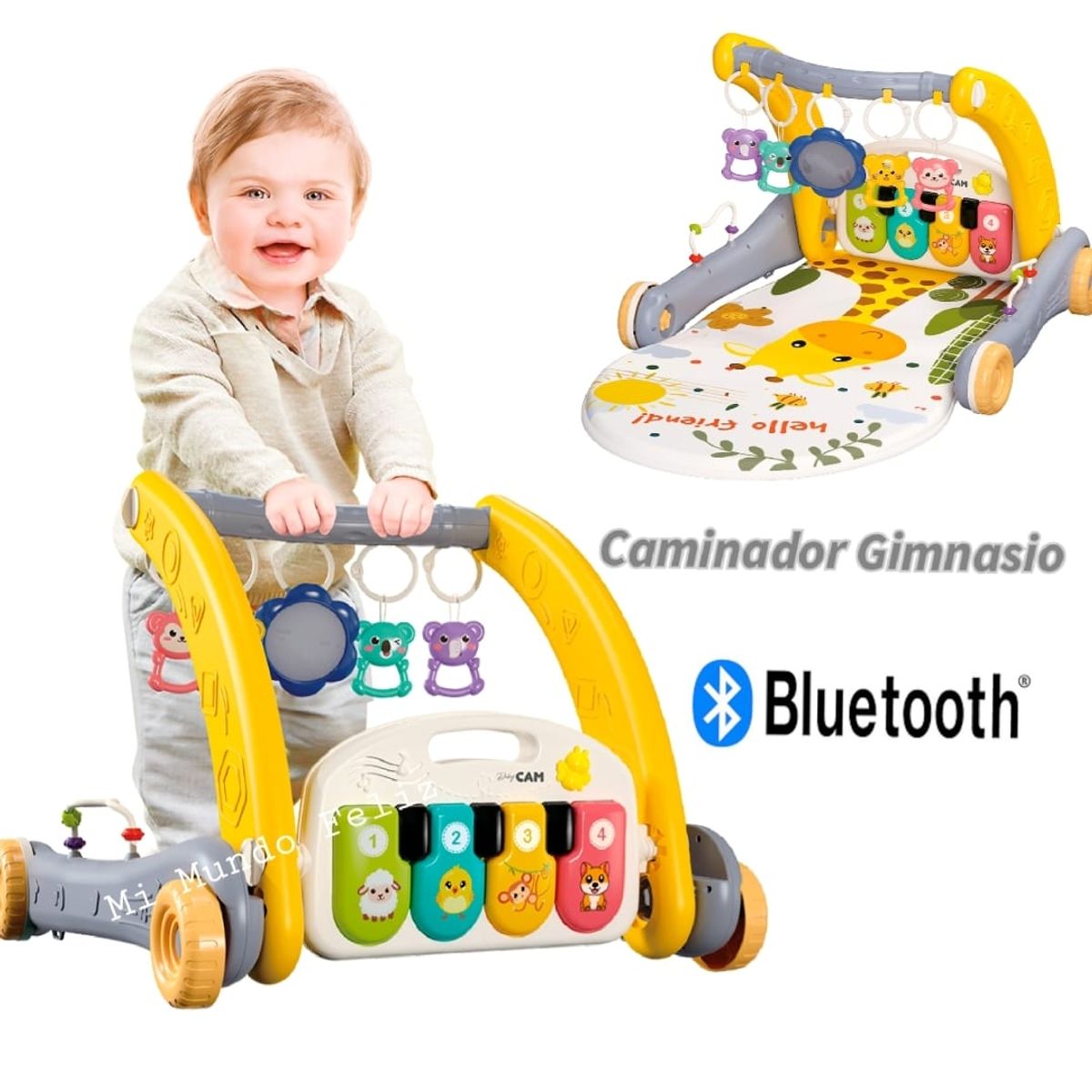 DOUX BEBE - Caminador Multifuncional 2 en 1  Musical de Bebe con BLUETOTH