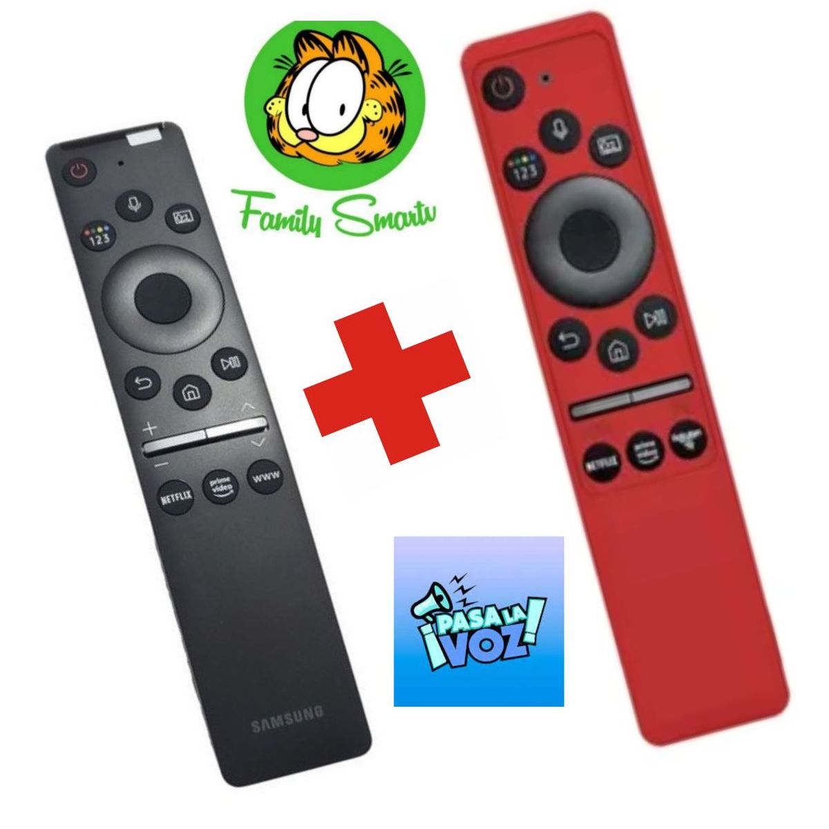 GENERICO - Control Remoto Samsung Con comando Voz Bn59-01330  Funda Roja