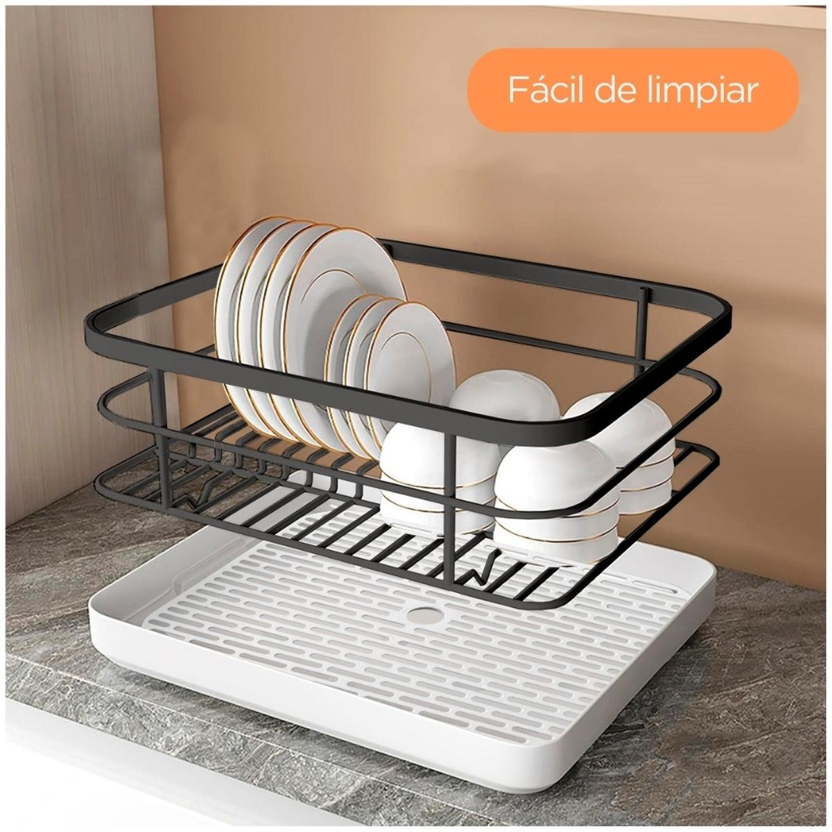 MINARI - Escurridor de Platos Vasos Estante Organizador de Cocina 61E