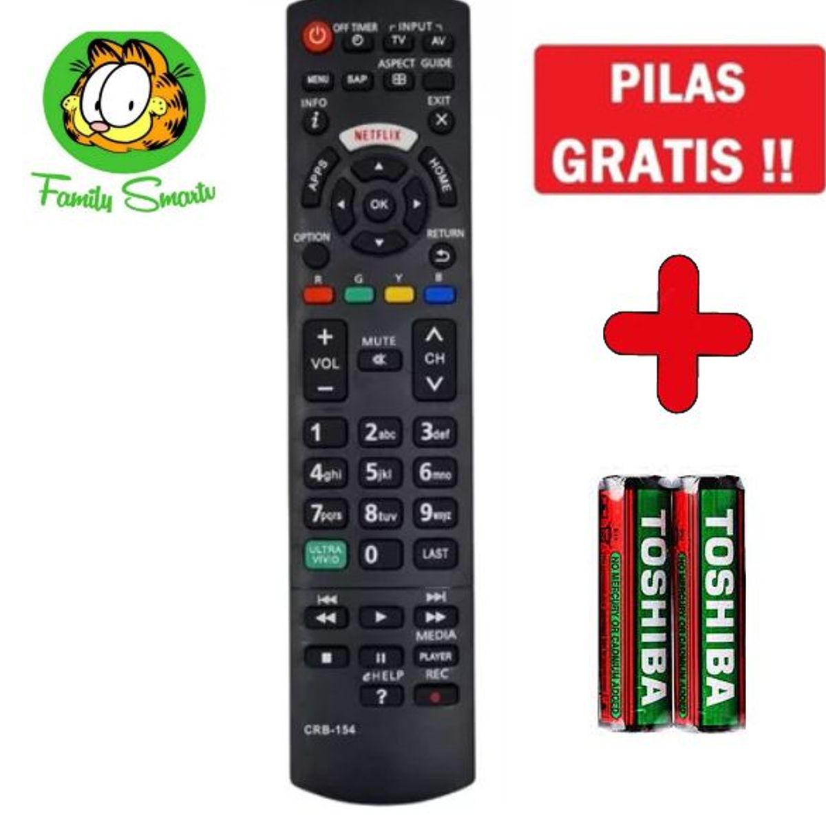UNIVERSAL - CONTROL REMOTO PANASONIC VIERA PARA TV SMART  Pilas