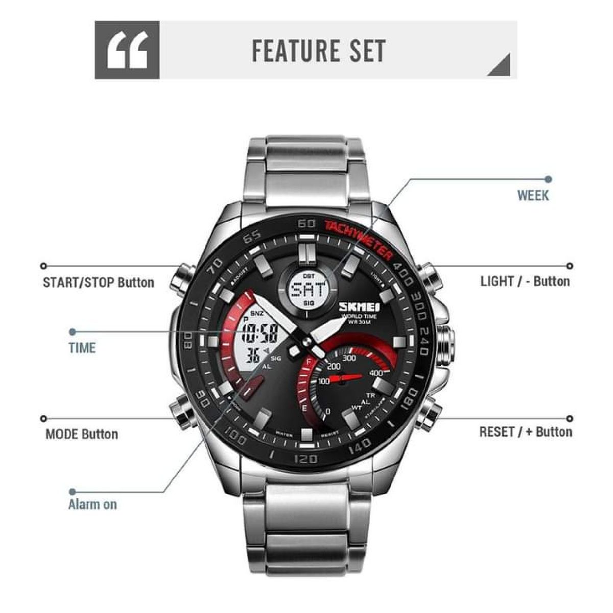 SKMEI - Skmei - Reloj Analógico-Digital 1889RDWT para Hombre