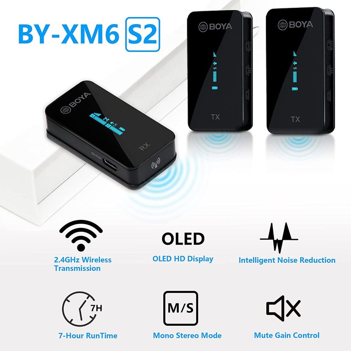 BOYA - Micrófono Boya BY-XM6-S2 – Wireless – Para 2 Persona - Original