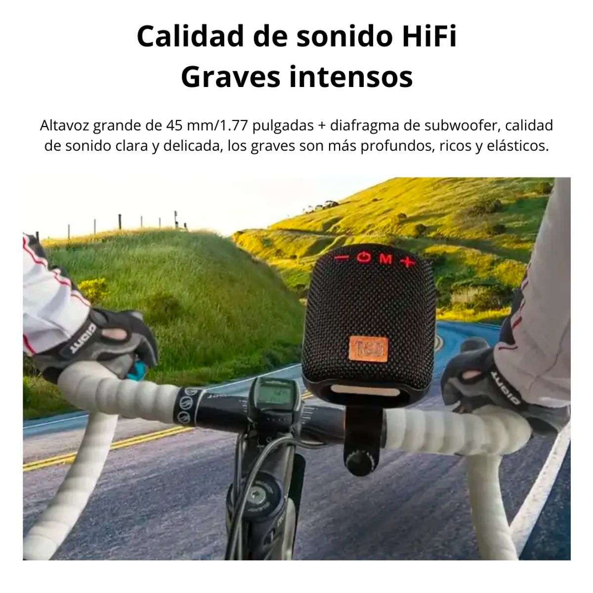 LINK - Parlante Bluetooth Inalámbrico con FM y Soporte para Bicicleta y Moto