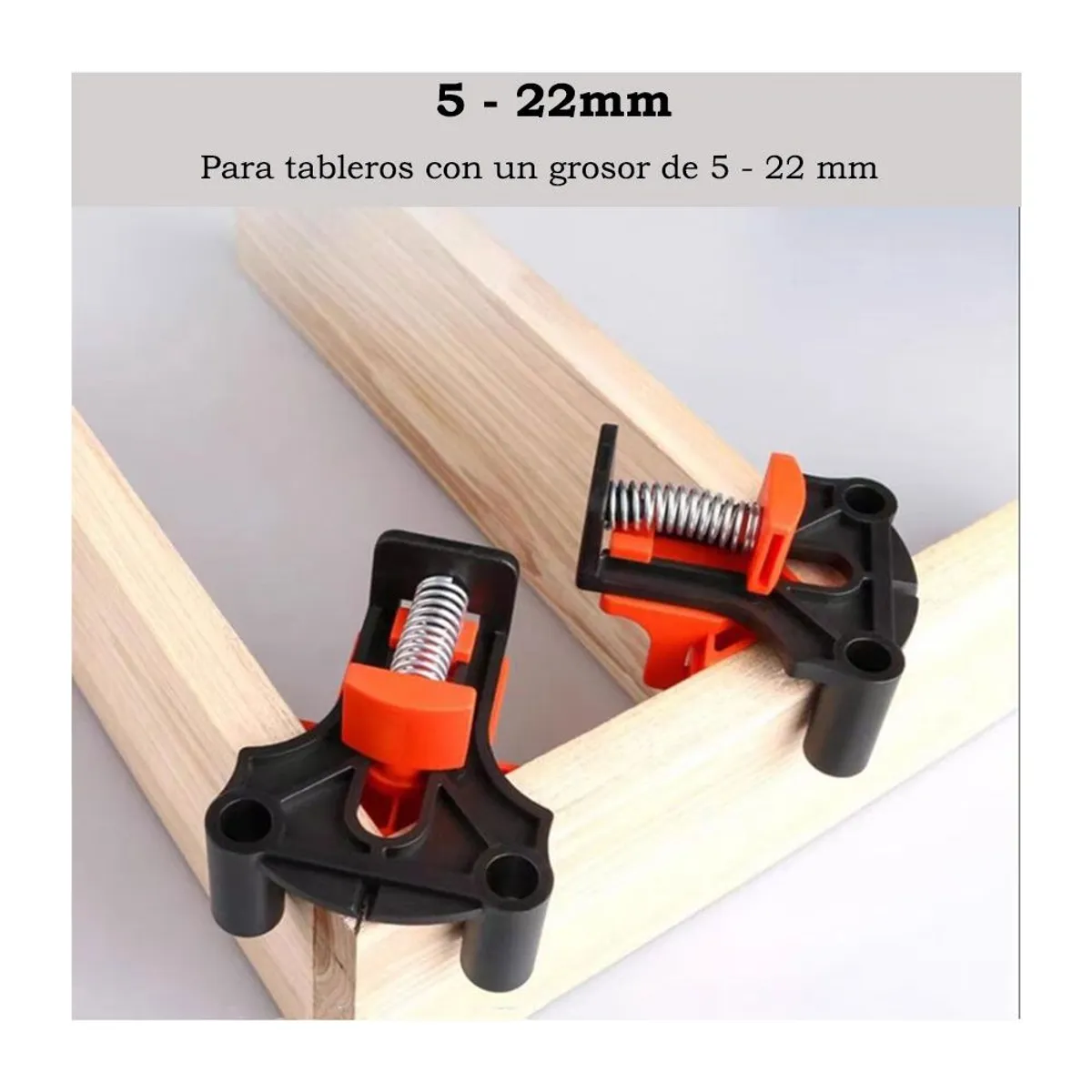 GENERICO - Prensa Esquinera con Resorte Multi Ángulo de 60/90/120º – 4 Piezas