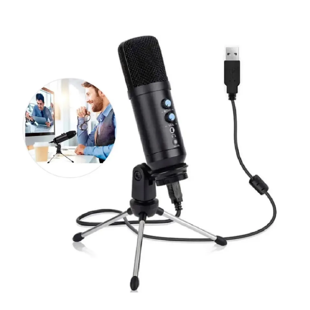 SEISA - Micrófono Condensador Rohs Studio Streaming Podcast