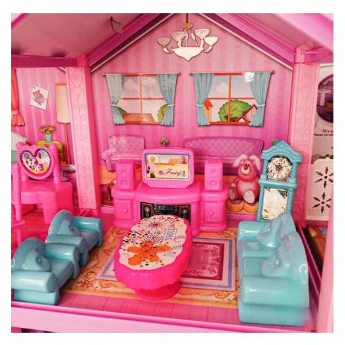 GENERICO - Casa de Muñecas de 2 pisos para niñas