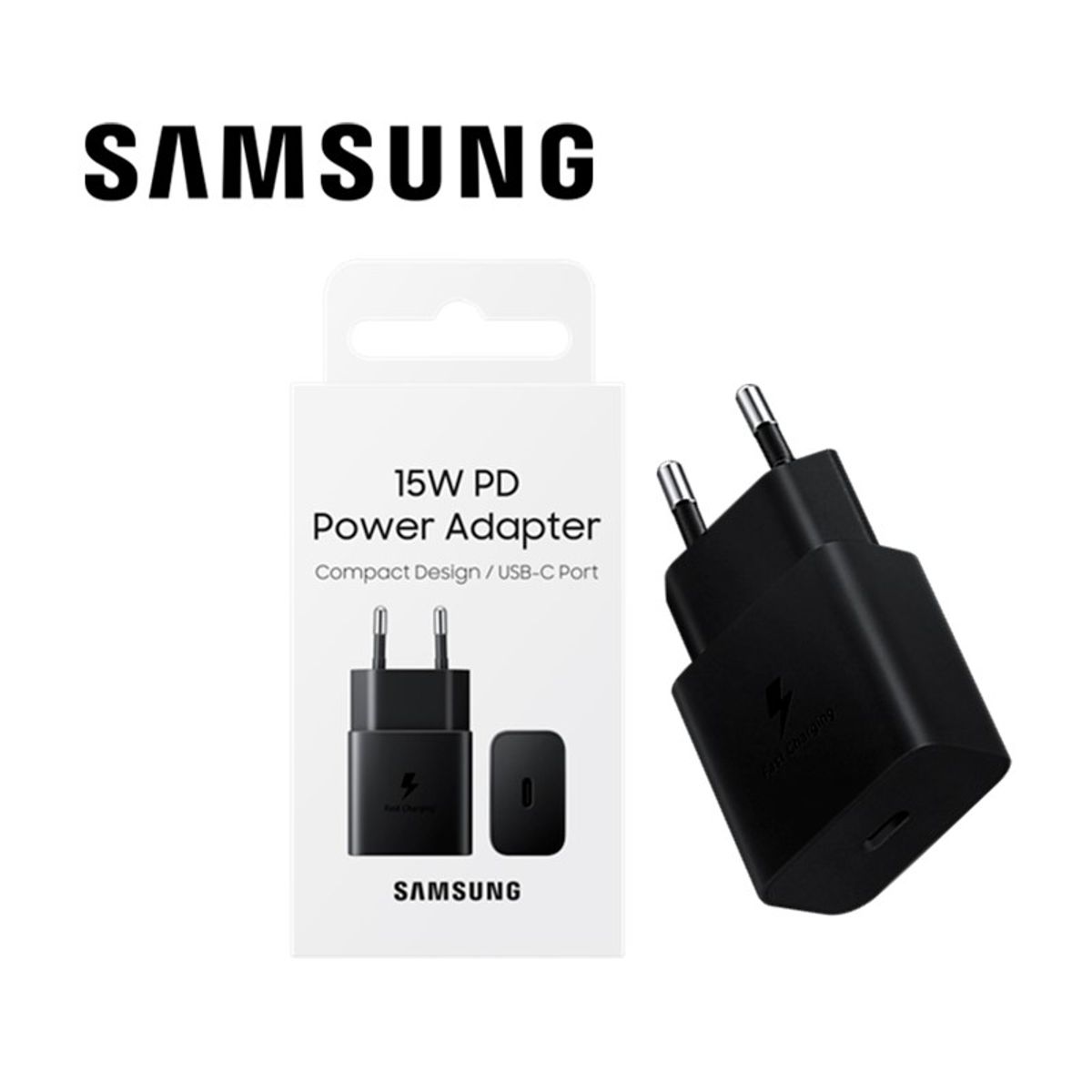 SAMSUNG - ADAPTADOR 15W SAMSUNG PARA GALAXY A05 A06 A15 A25 ORIGINAL   NEGRO
