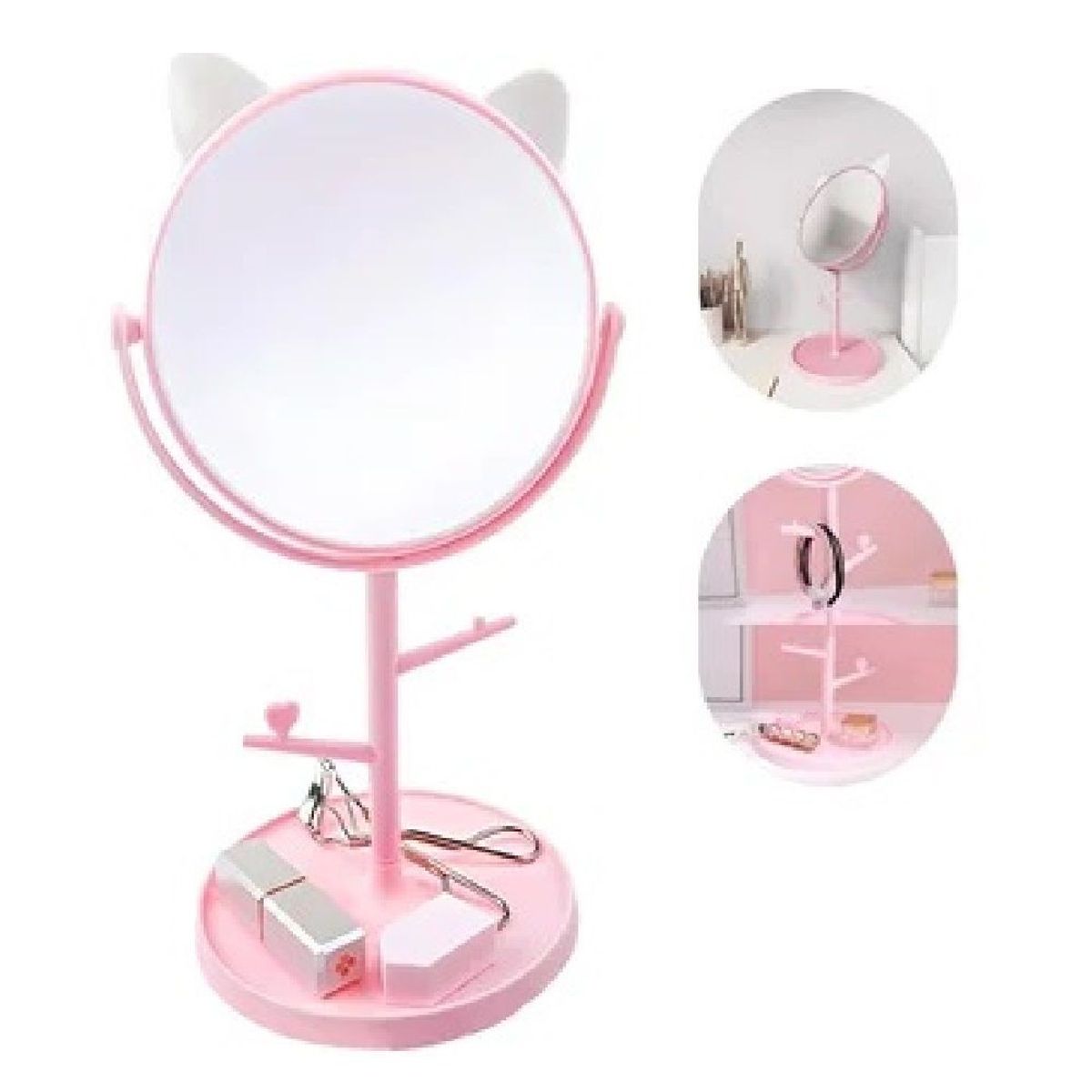 GENERICO - ESPEJO DE MAQUILLAJE FORMA GATITO