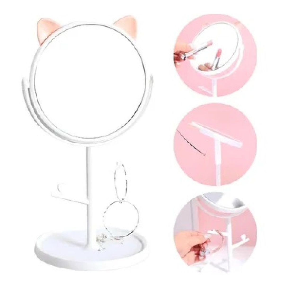 GENERICO - ESPEJO DE MAQUILLAJE FORMA GATITO