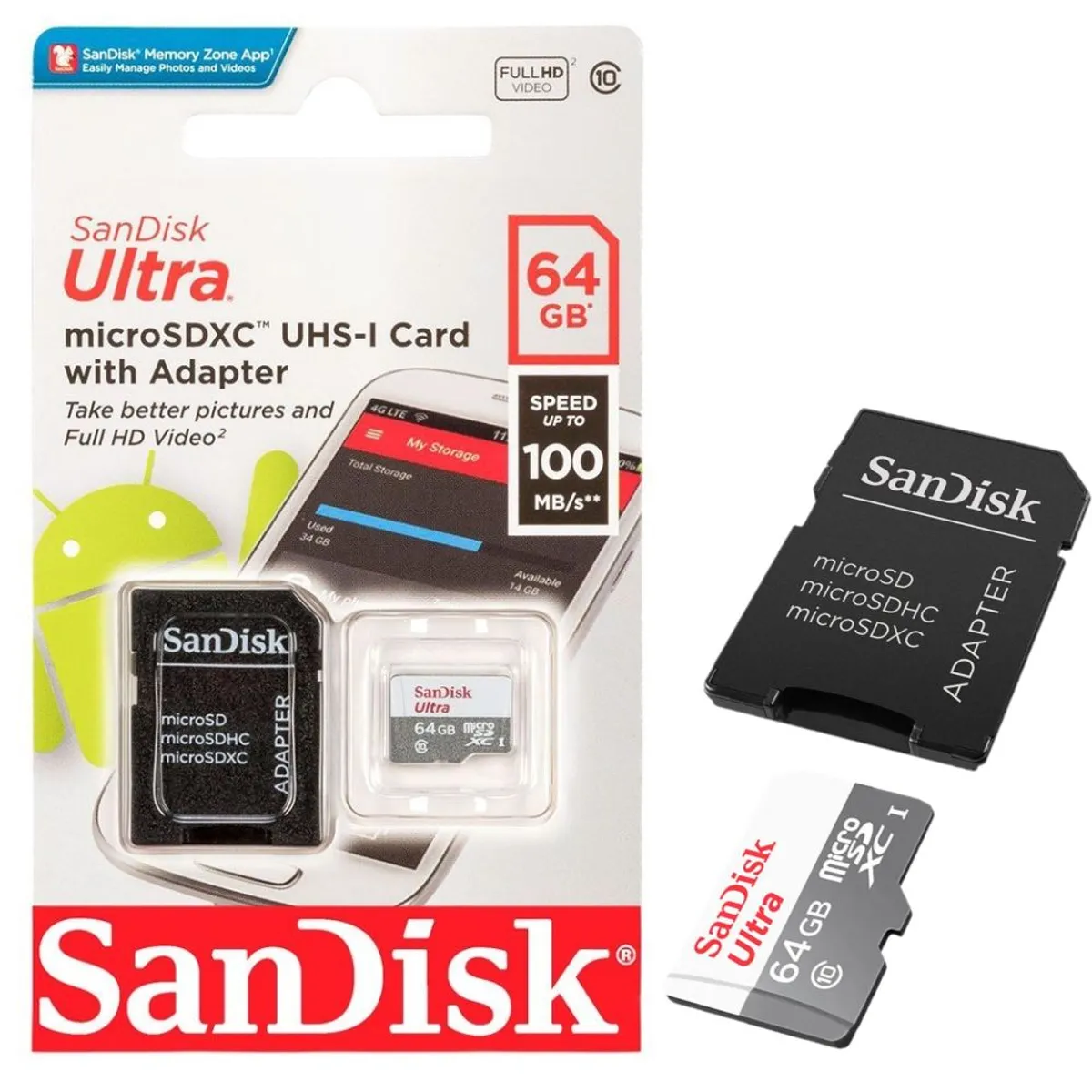 SANDISK - Memoria Micro SD Sandisk 64GB Ultra