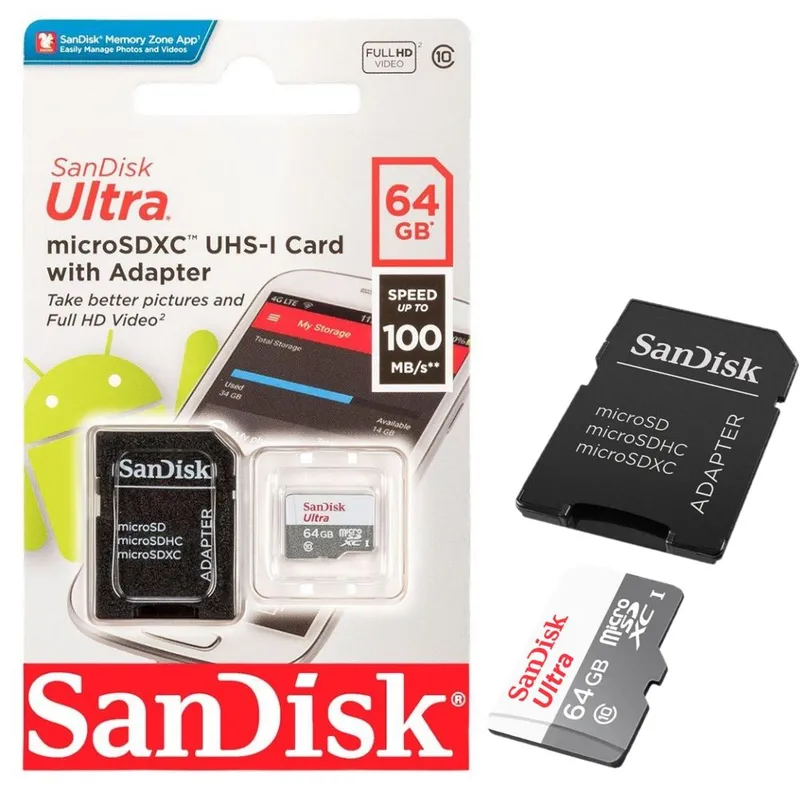 SANDISK - Memoria Micro SD Sandisk 64GB Ultra