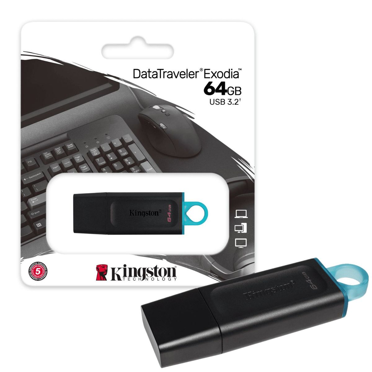 KINGSTON - Memoria USB Kingston 64GB 3.2 Exodia
