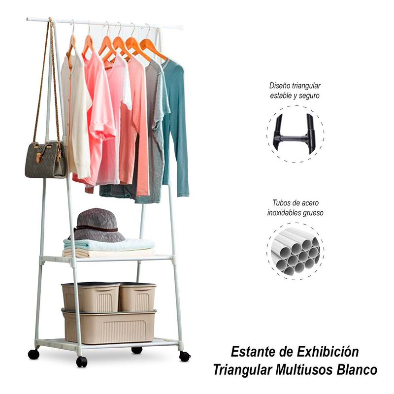 SASARU - Estante de Exhibición Triangular Multiusos Blanco