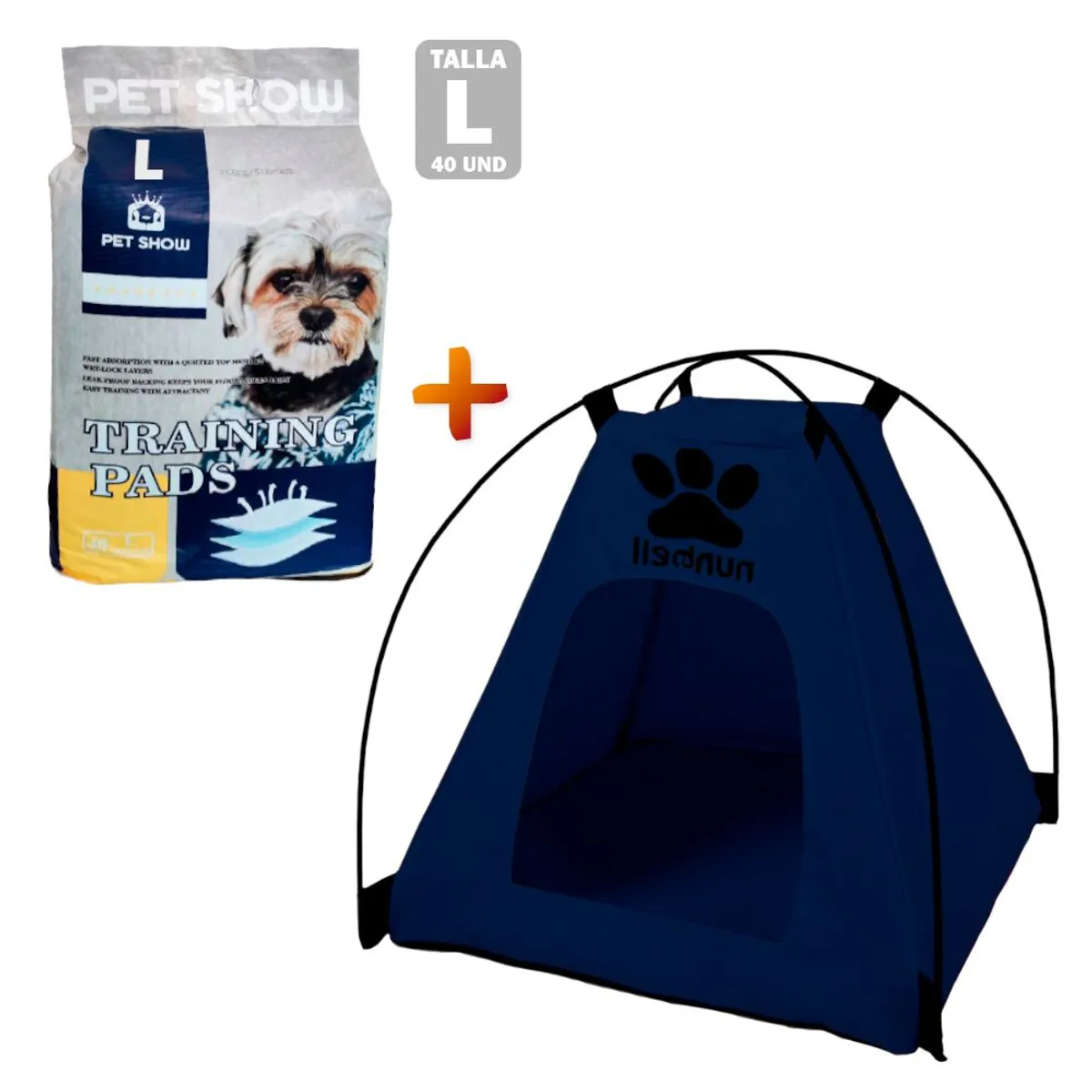 GENERICO - Casa Carpa Mascotas AZ Y Pañales de Piso Absorbentes Talla L