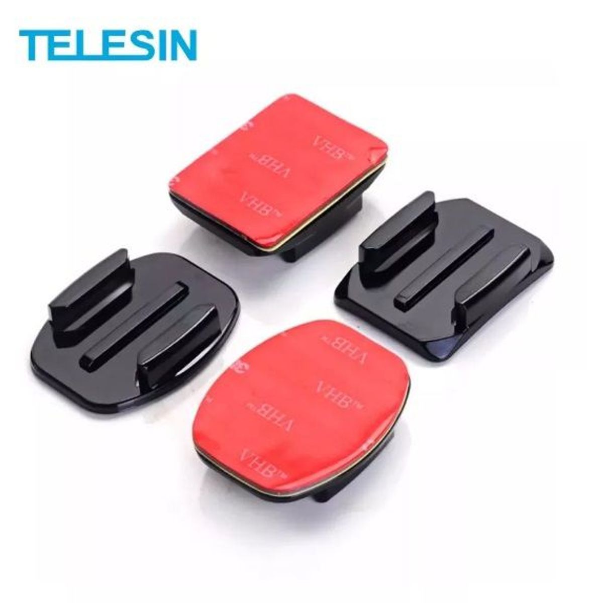 TELESIN - Pack de Bases Curvas y Planas x2 para GoPro y Cámara de Acción