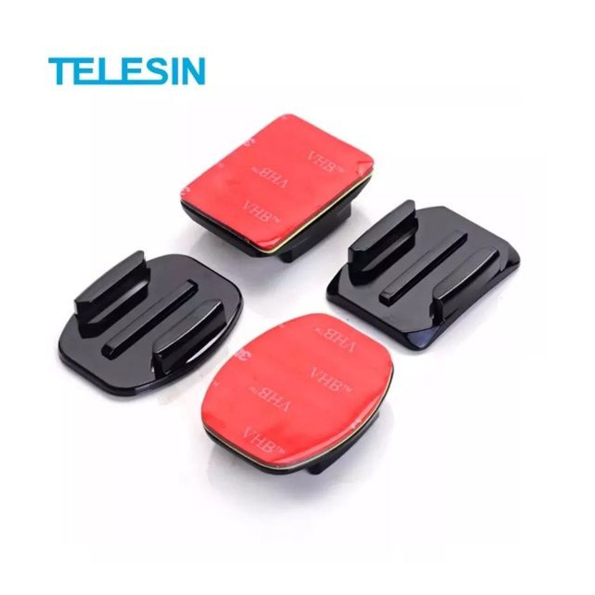 TELESIN - Pack de Bases Curvas y Planas x2 para GoPro y Cámara de Acción
